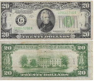1934B $20 7 G Federal Reserve Note G09645396B - Picture 1 of 2