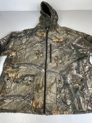 Realtree Men's Camoflauge Insulated Hooded Zip Hunting Jacket Size 2XL (50-52) - Image 1 of 4
