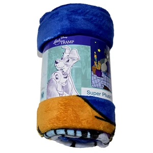 Disney Lady And The Tramp Super Plüsch Überwurf 46x60 Zoll Blau Hunde - Bild 1 von 1