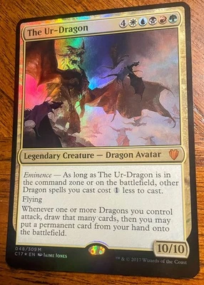 Magic The Gathering - FOIL - OVERSIZED - The Ur-Dragon - Commander 2017 - Mythic - Image 1 of 2
