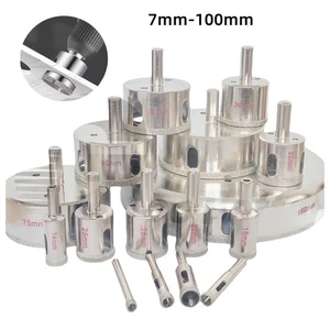 Diamantbohrer Glasbohrer Bohrkrone Fliesenbohrer Glas-Stein Bohrer 7mm -100mm - Picture 1 of 6