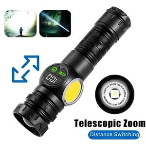 Taschenlampe LED Aufladbar mit Magnet COB Seitenlicht Zoombar Extrem Hell 2000LM - Bild 1 von 16