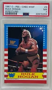 HULK HOGAN 1987 O-PEE-CHEE OPC WWF Wrestling CARD #3 HULKAMANIA WWE PSA NM 7 - Picture 1 of 2