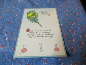 Old Postcard Easter Greetings Great Art Deco Design Look - Picture 1 of 2