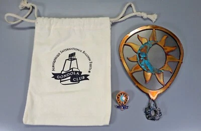 Albuquerque Balloon Fiesta 2023 Gondola Club Pin, 9" Wall Hanger, Bag - Nice! - Image 1 of 4