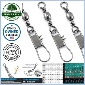 Fishing Snap Swivels 150 Pcs Stainless Steel Copper Saltwater Freshwater - Picture 1 of 11
