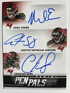 2014 National Treasures MIKE EVANS SEFERIAN - JENKINS SIMS Pen Pals Rookie Auto - Picture 1 of 2