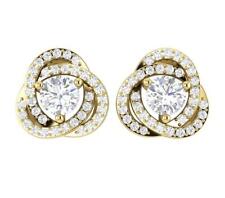 Natural Diamond 14K Yellow Gold Removable Jacket Studs Earrings I1 H 1.40 Carat