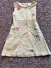 Plum Pudding Ltd Girls Sz 2T Sleeveless Lined Dress Green Floral Print Vintage