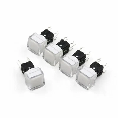 5Pcs TS5 Square 9.2 x 9.2mm With LED Momentary SPST Mini Push Button Tact Switch