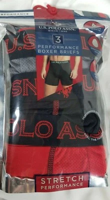 Трусы-боксеры US Polo Assn 3 Stretch Performance S серые черные красные фитили влажные - Изображение 1 из 4
