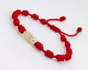 Pulsera Roja Con Virgen De Guadalupe 7 Nudos A Los Lados ajustable - Picture 1 of 3