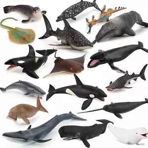 Fantarea 17 PCS Ocean Sea Marine Animal Model Figures Sperm Whale Shark Figur... - Picture 1 of 7