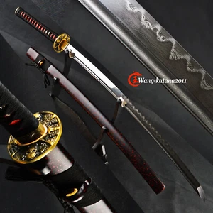 Nueva espada funcional samurái japonesa afilada T10 Katana templada en arcilla templada doblada T10 - Imagen 1 de 12