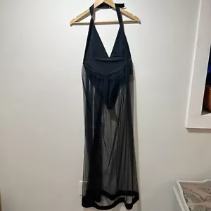 Daijanala Body Kleid transparent Maxikleid schwarz Gr. Small selten individuell frech - Bild 1 von 11