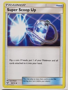 Super Scoop Up 66/73 LP / VLP Shining Legends Sun Moon Pokemon Card $2 Shipping - Picture 1 of 3