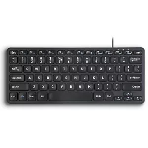 PERIBOARD-416 Wired Mini USB Keyboard with 4 Hubs - X Type Scissor Keys - Det... - Picture 1 of 8