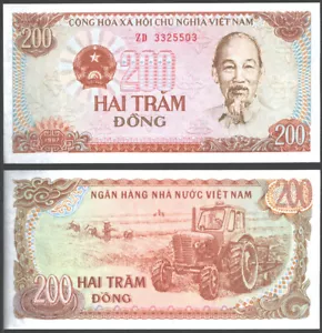 VIETNAM SOZIALIST 200 DONG 1987 UNC PRÄFIX ZD,HO CHI MINH (1890-1969),FIELD WORK - Bild 1 von 1