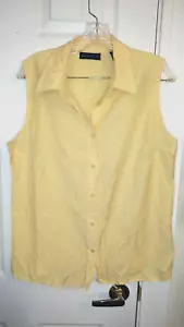 Women's Yellow Sleeveless Top size large KAREN SCOTT - Picture 1 of 2