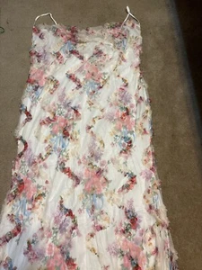 Pretty Little Thing cream Floral Print Sleeveless Women's plus sz 28 Maxi Dress - Picture 1 of 3
