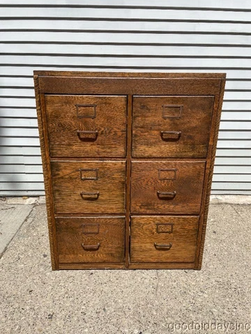 Antique Oak 6 drawer File Cabinet Cover