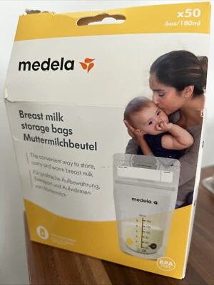 50 x Medela Muttermilchbeutel 180ml BPA-frei mit doppelreihigem Verschluss - Bild 1 von 2