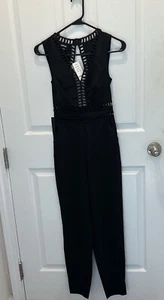 Bebe Black Jumpsuit Size 00 NWT - Picture 1 of 11