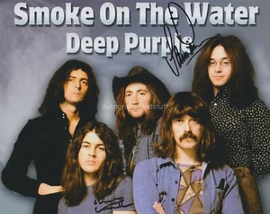 Foto firmada a mano 8x10 de Ian Gillan e Ian Paice, autógrafo baterista púrpura profundo - Imagen 1 de 5