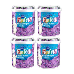 Pillsbury Funfetti Bold Purple Vanilla Frstng, 15.6 oz - Palatize Pack of 4 - Picture 1 of 3