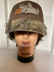 Buck Wear Gut Deer Adjustable Cap Hat NWT Camo&Brown One Size Fits All - Picture 1 of 8