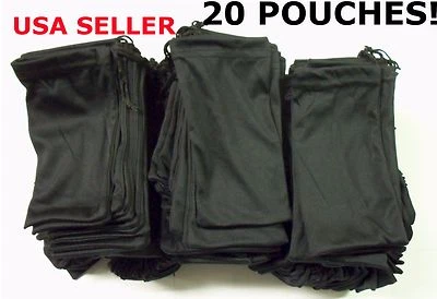 UNIVERSAL Cheap Bulk Lot 20 Black Micro Fiber Sunglasses Carrying Pouch Case Bag Sleeve