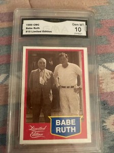 1989 CMC Babe Ruth Limited Edition #15 HOF New York Yankees GMA-GEM MT 10