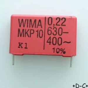 PP MKP10 Folienkondensator 220nF 630VDC 400VAC 9x19x31,5mm pas27,5 10% Wima - Bild 1 von 1