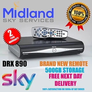 SKY+/PLUS HD BOX 500GB SLIMLINE RECEIVER/RECORDER + NEW REMOTE & POWER CABLE - Picture 1 of 8