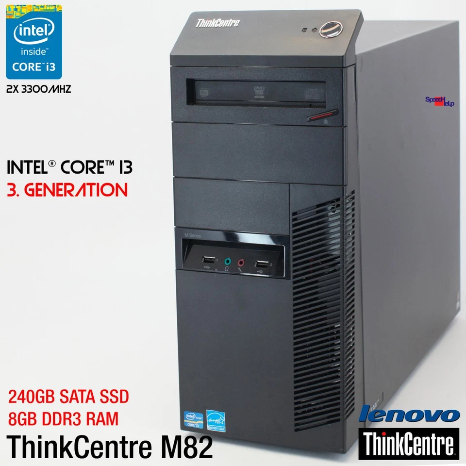 IBM LENOVO THINKCENTRE M82 L1G 2697 I3 COMPUTER PC 120GB SSD RS-232 WINDOWS 10 - Immagine 1 di 4