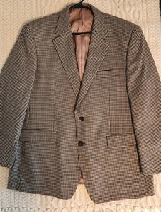 Lauren Ralph Lauren Blazer Mens 44R HoundstoothWool Tweed Sport Coat Blazer - Picture 1 of 22