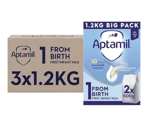Aptamil 1 First Baby Milk Powder, From Birth, 1.2K (Pack of 3) Total 3.6kg 11/26 - Picture 1 of 1