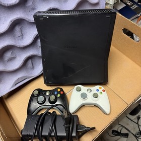 Microsoft Xbox 360 S Black 250GB, 2 Controllers , Power Cord, Tested And Works