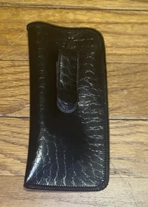 ✨Estuche de vidrio de bolsillo vintage de cuero sintético negro con clip ✨Envío gratuito✨ - Imagen 1 de 2