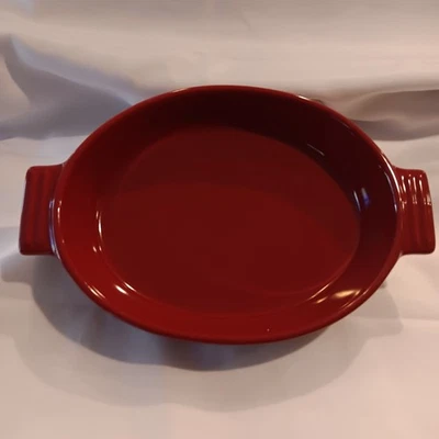 Cuisinart Red Stoneware 1.25 Qt Oval Casserole Bakeware Set with Handles 12x8 in - Image 1 of 4