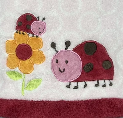 MANTA BEBÉ CARTER'S Rosa Ladybug Naranja Flor Blanco Círculo Punto 30x40” Foto 1 de 4