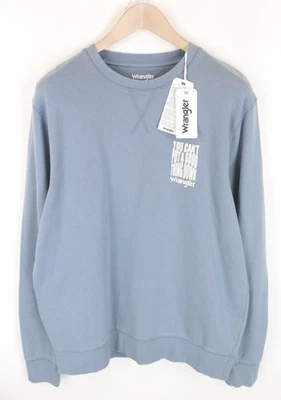 Wrangler Hombres M Sudadera Azul Algodón Lavado Jersey Manga Larga - Imagen 1 de 4