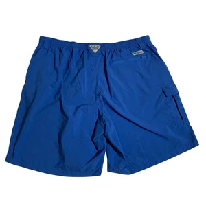 Columbia Shorts Mens Blue PFG Bahama Omni Shade Cargo Fishing Outdoor - Picture 1 of 11