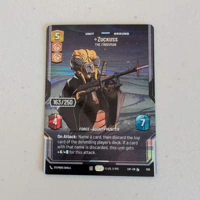 Star Wars Unlimited Zuckuss Serialized, 163/250 Prestige LOF #1139 - Image 1 of 2