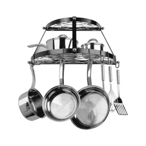 Range Kleen Double Shelf Pot Rack, Black Enameled Steel, Holds 30 lbs, CW6002 - Picture 1 of 13