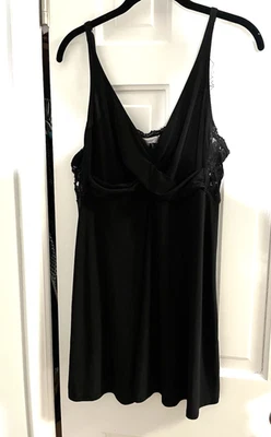 Ambrielle, con ribete de encaje/camisón para mujer en negro, talla XL Foto 1 de 4