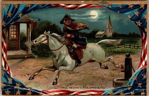 Tucks Postkarte Paul Revere Ride Unabhängigkeitstag Serie um 1910 patriotisch JE15 - Bild 1 von 2