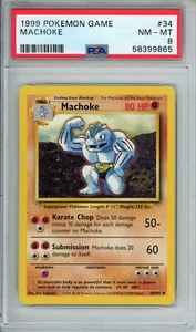 PSA 8 MACHOKE 1999 POKEMON BASE SET 34/102 NEAR MINT/MINT - Bild 1 von 2