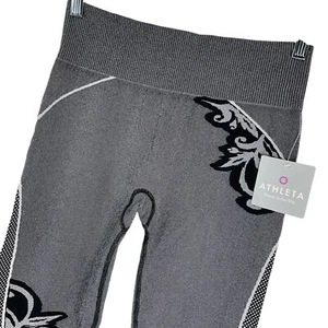 Athleta Leggings Women's Sz L Gray Tight Knit Mid Rise Stretch Yoga Pants Nwt - Picture 1 of 9