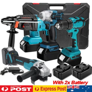 Cordless Brushless 4IN1 Combo Drill Grinder Wrench Hammer Impact For Makita 18V - Picture 1 of 24
